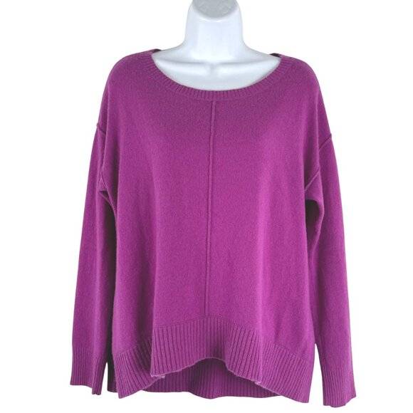 Ann Taylor Cashmere Sweater Medium‎ Purple Solid FS-1362 - Picture 1 of 10